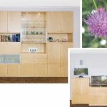 Wohnwand mit Eckvitrine und Sideboard