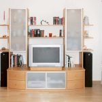 Wohnzimmermöbel mit Vitrine,TV-Nische und Abschlußregal