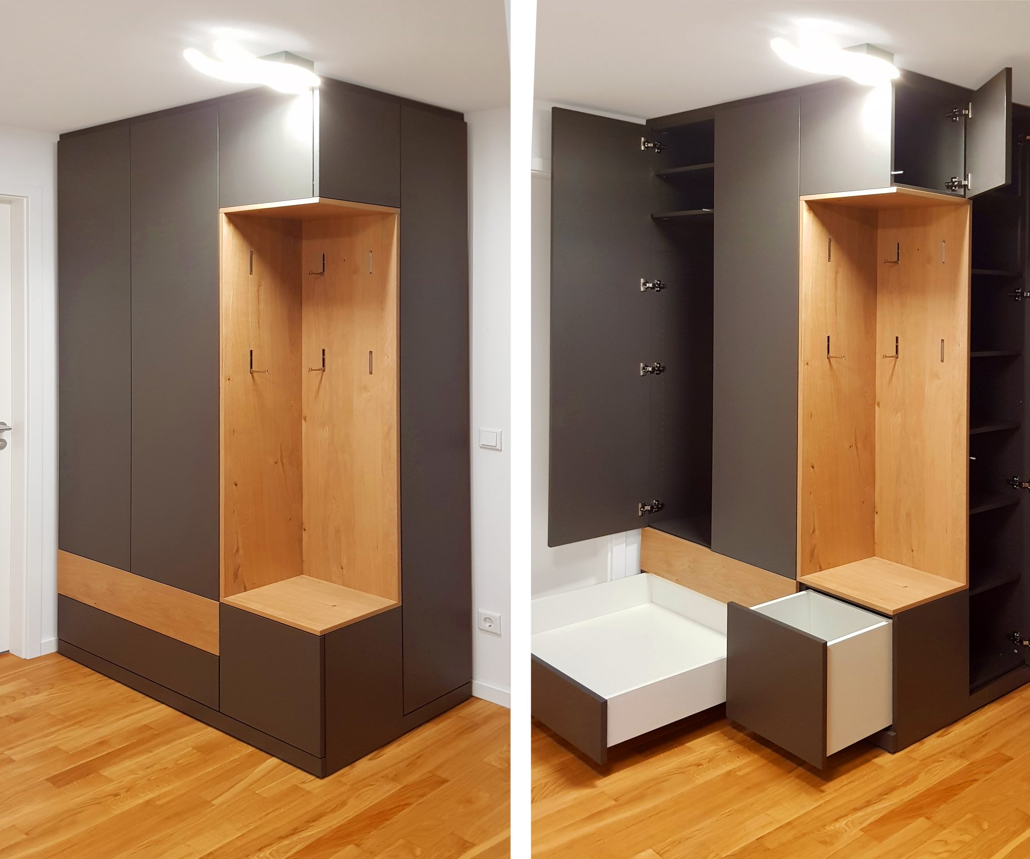 Garderobe Einbauschrank Mit Sitzbank