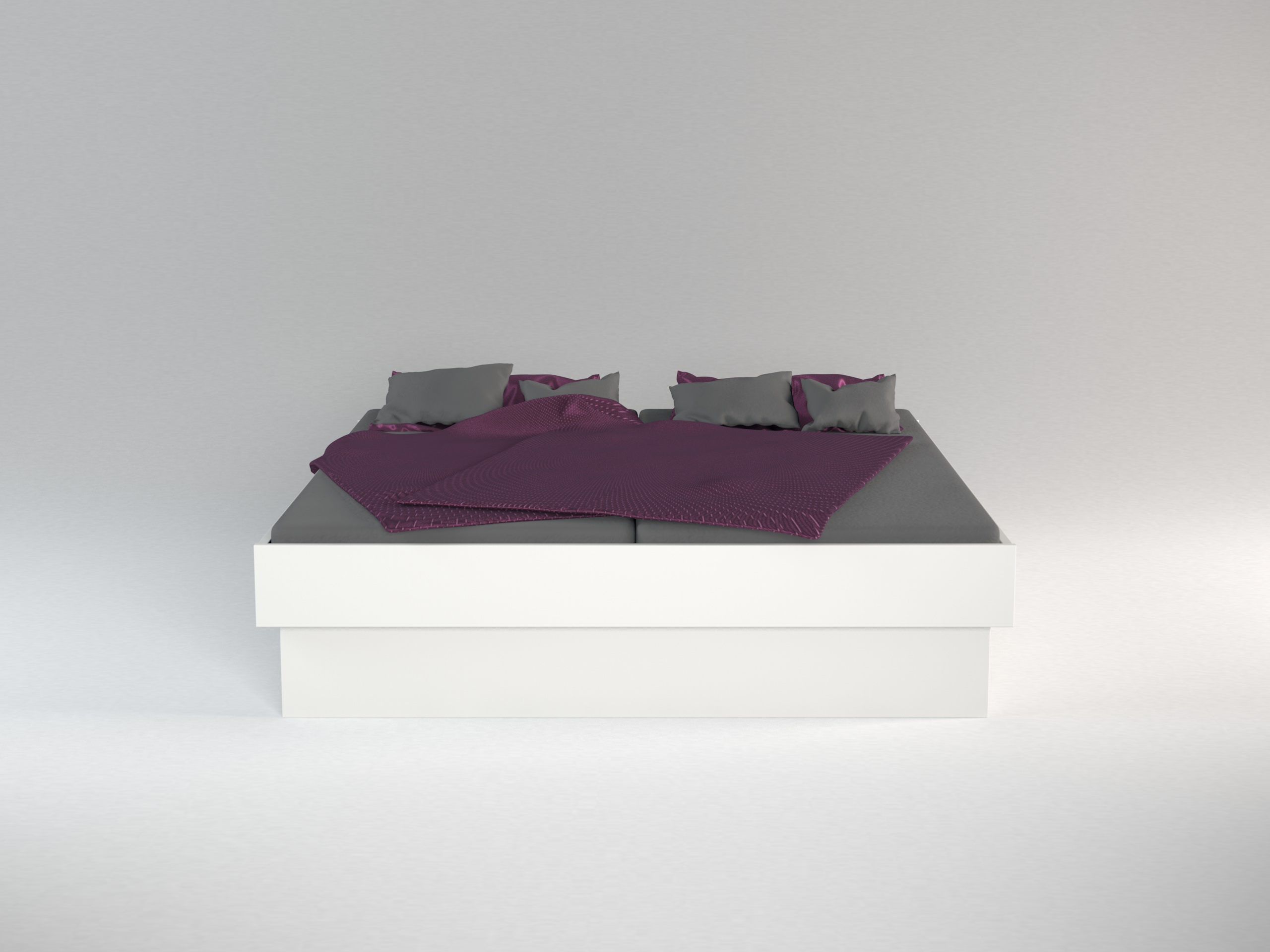 Im Sockelbereich können Bettkästen untergebracht sein