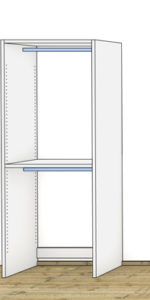 Innenaufteilung für Kleiderschränke mit Kleiderstangen und Fachböden