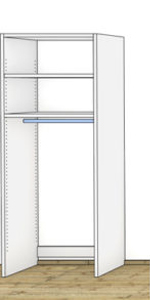 Innenaufteilung für Schränke mit Kleiderstange und verstellbaren Fachböden